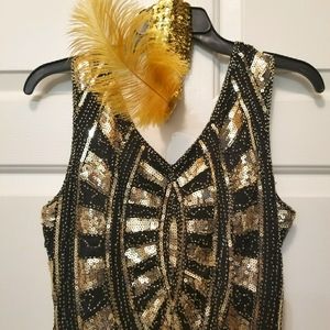 Flapper Mini Dress with Accessories